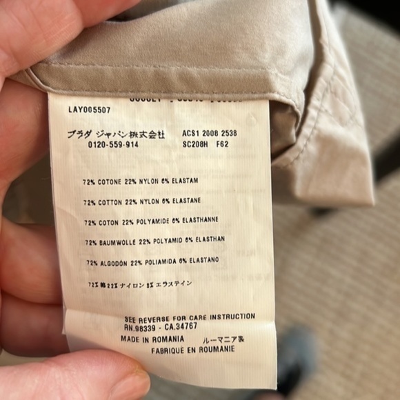 Prada men’s button up tan 45 button pockets - Picture 8 of 13